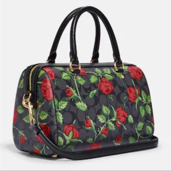 Coach Rowan Satchel In Signature Canvas
With Fairytale Rose Print - Picture 5 of 5